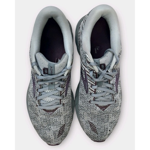 Brooks Womens Adrenaline GTS 19 Road Running Tennis Shoes Size 11 Gray Purple - Picture 3 of 9